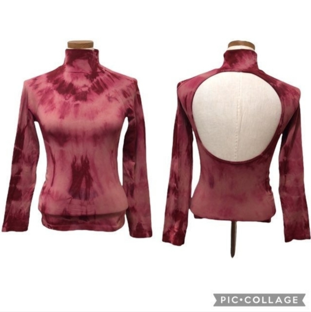 Free People tie dye open back turtleneck m/l